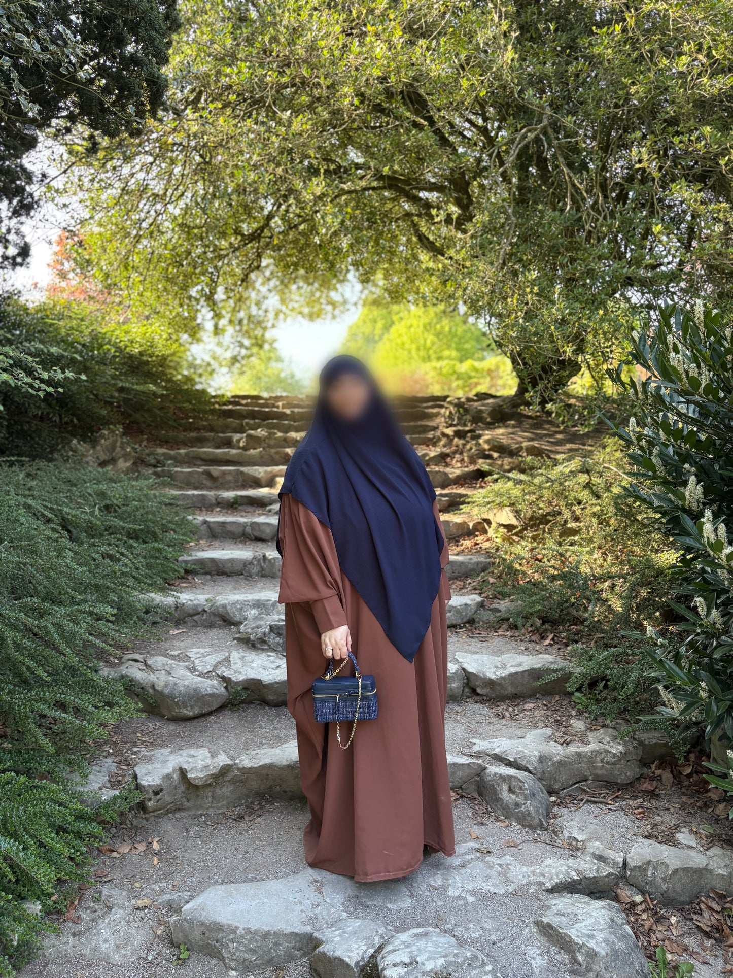 Khimar long en Jazz bleu foncé