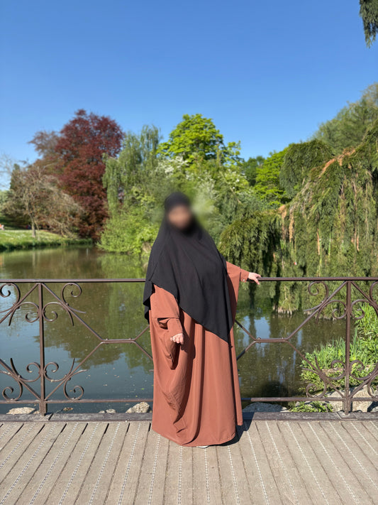 Khimar long en Jazz noir