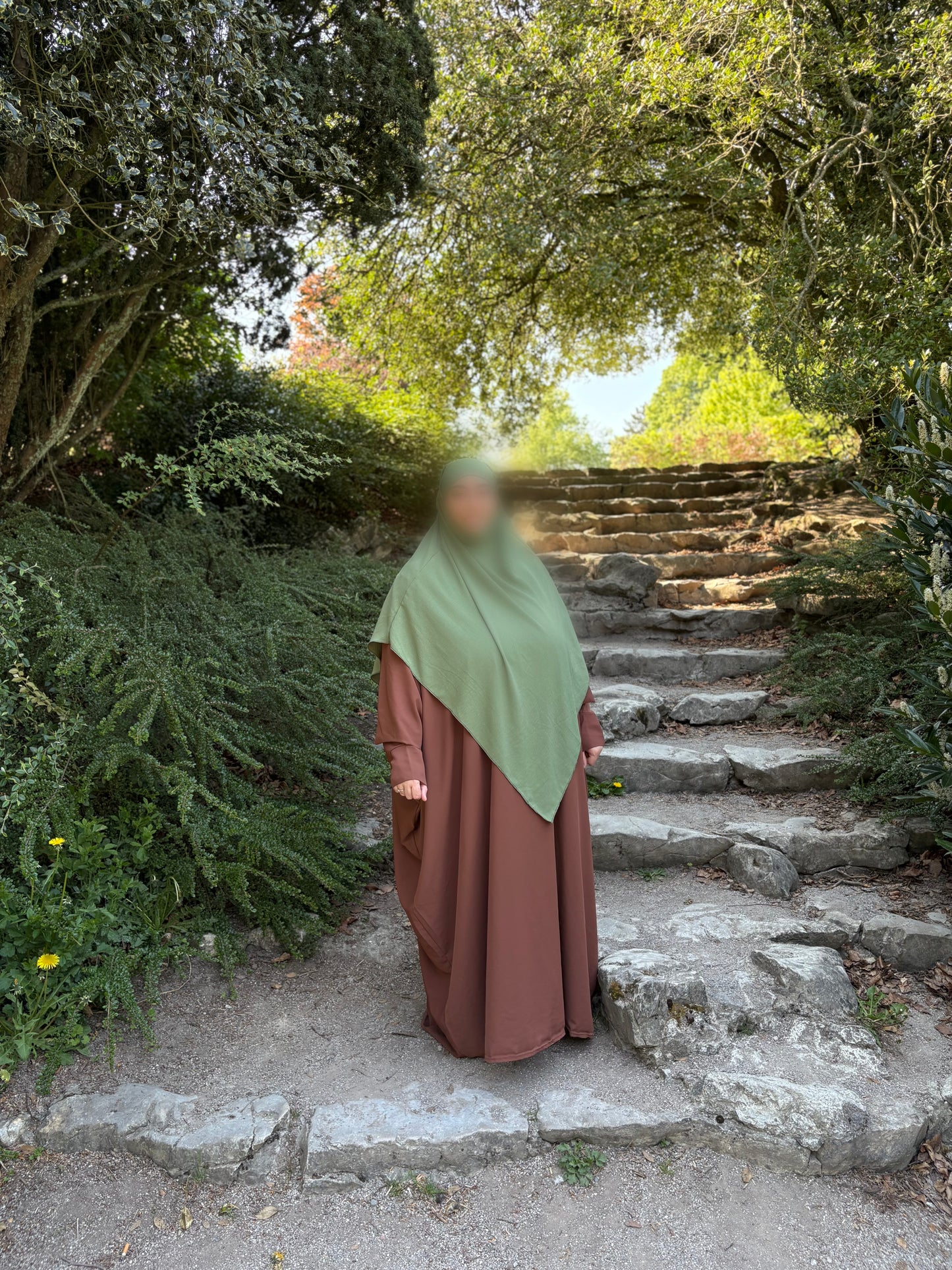 Khimar long en Jazz vert