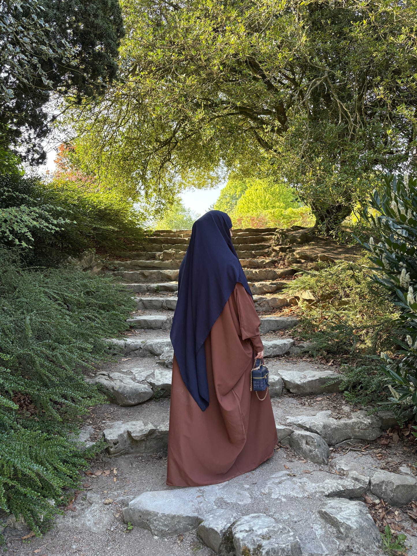 Khimar long en Jazz bleu foncé