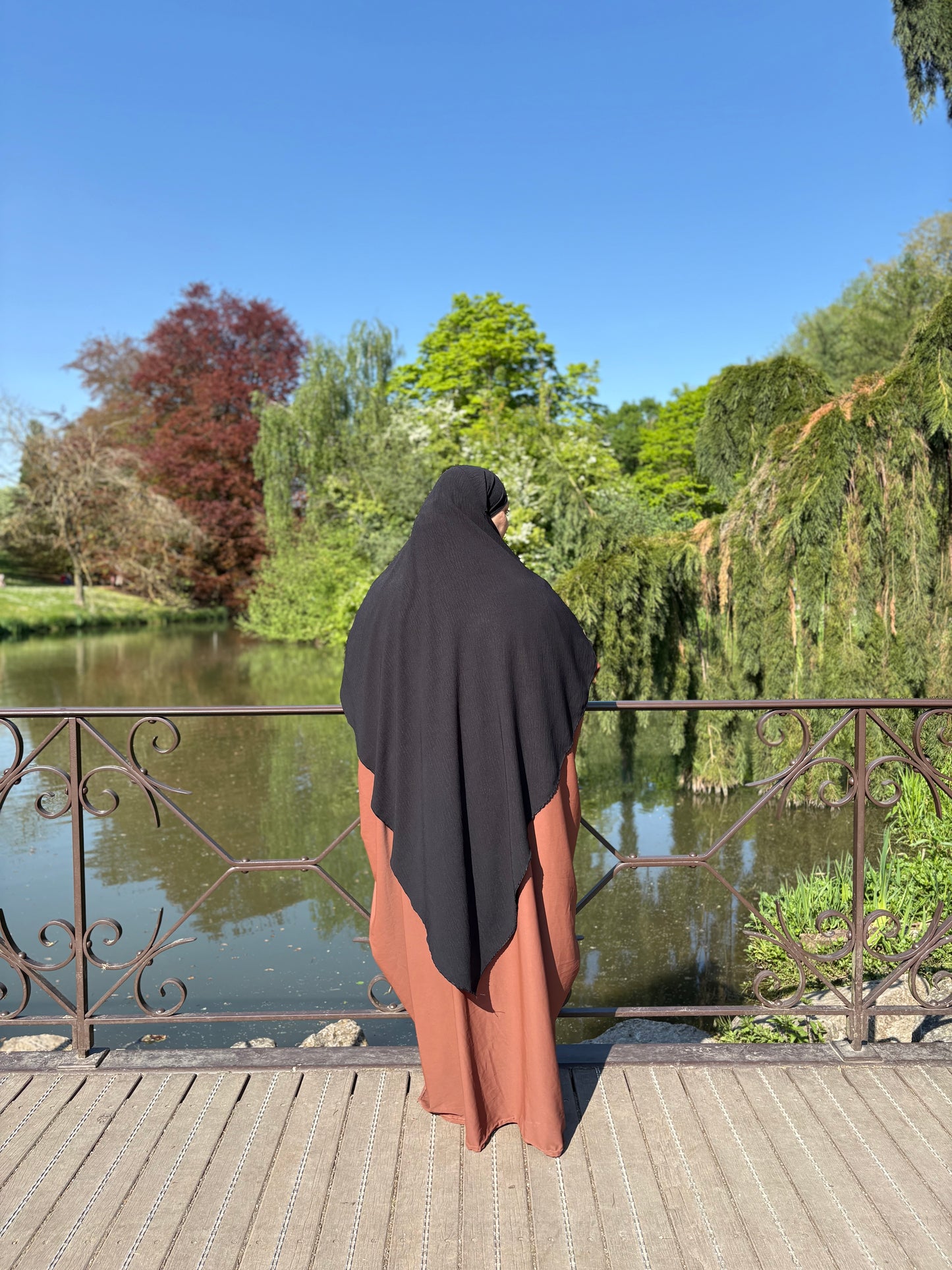 Khimar long en Jazz noir